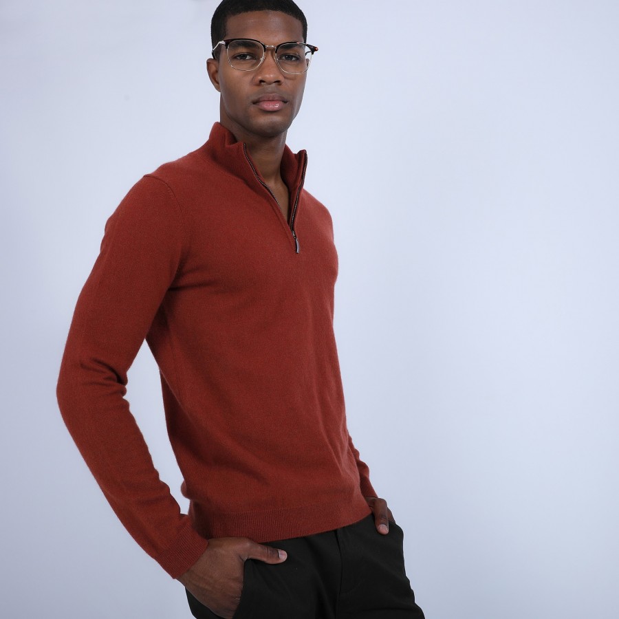 Roll-neck jumper in merino wool - Berry